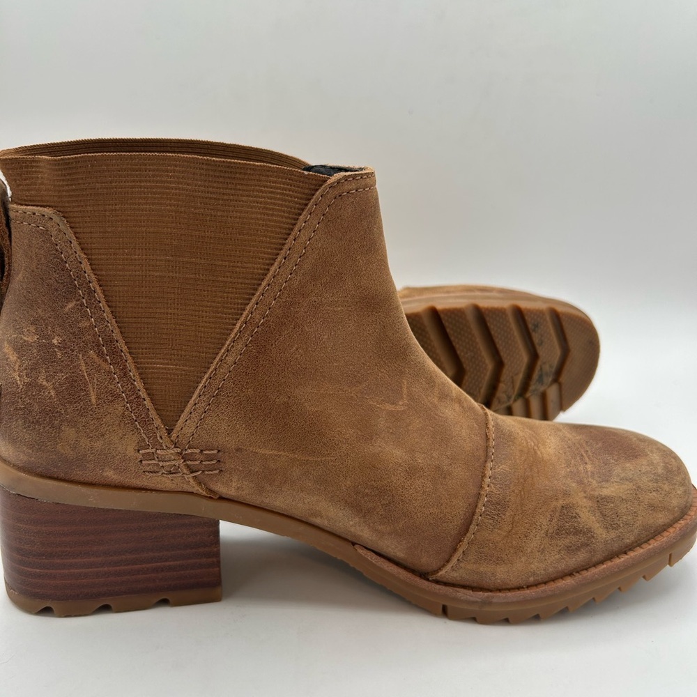 Sorel Women's Size 8 Cate Chelsea Bootie Waterproof Leather Brown Rain Boot - Picture 7 of 10